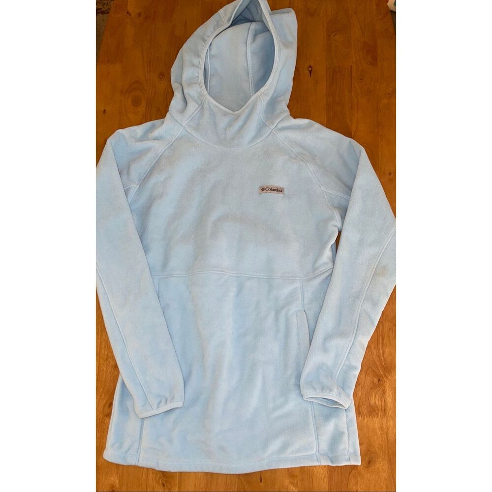 Columbia Women's XS Light Blue‎ Fleece Hoodie Sweater Pullover